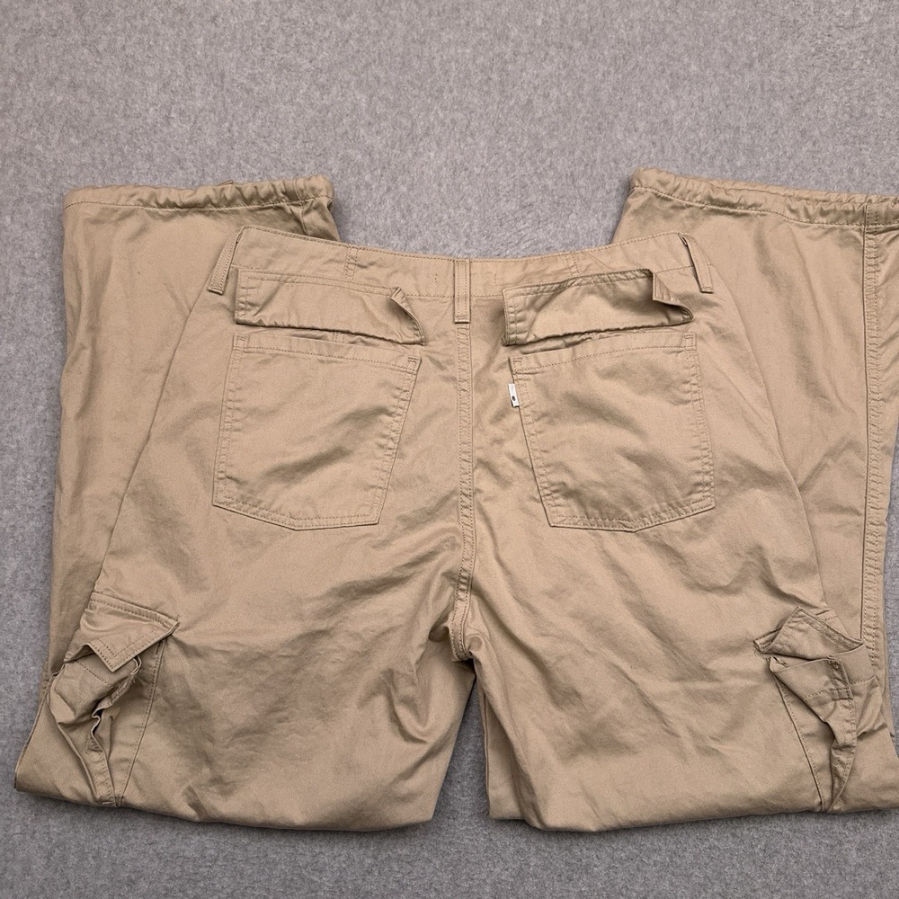 Levi's '94‎ Baggy Cargo Wide Leg Pants Women's 31 (33x29) Khaki Tie Hem Skater - Picture 11 of 12